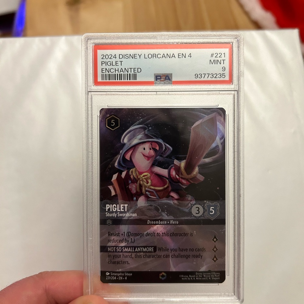PSA Graded 2024 Disney Lorcana Enchanted Piglet Sturdy Swordsman Card
